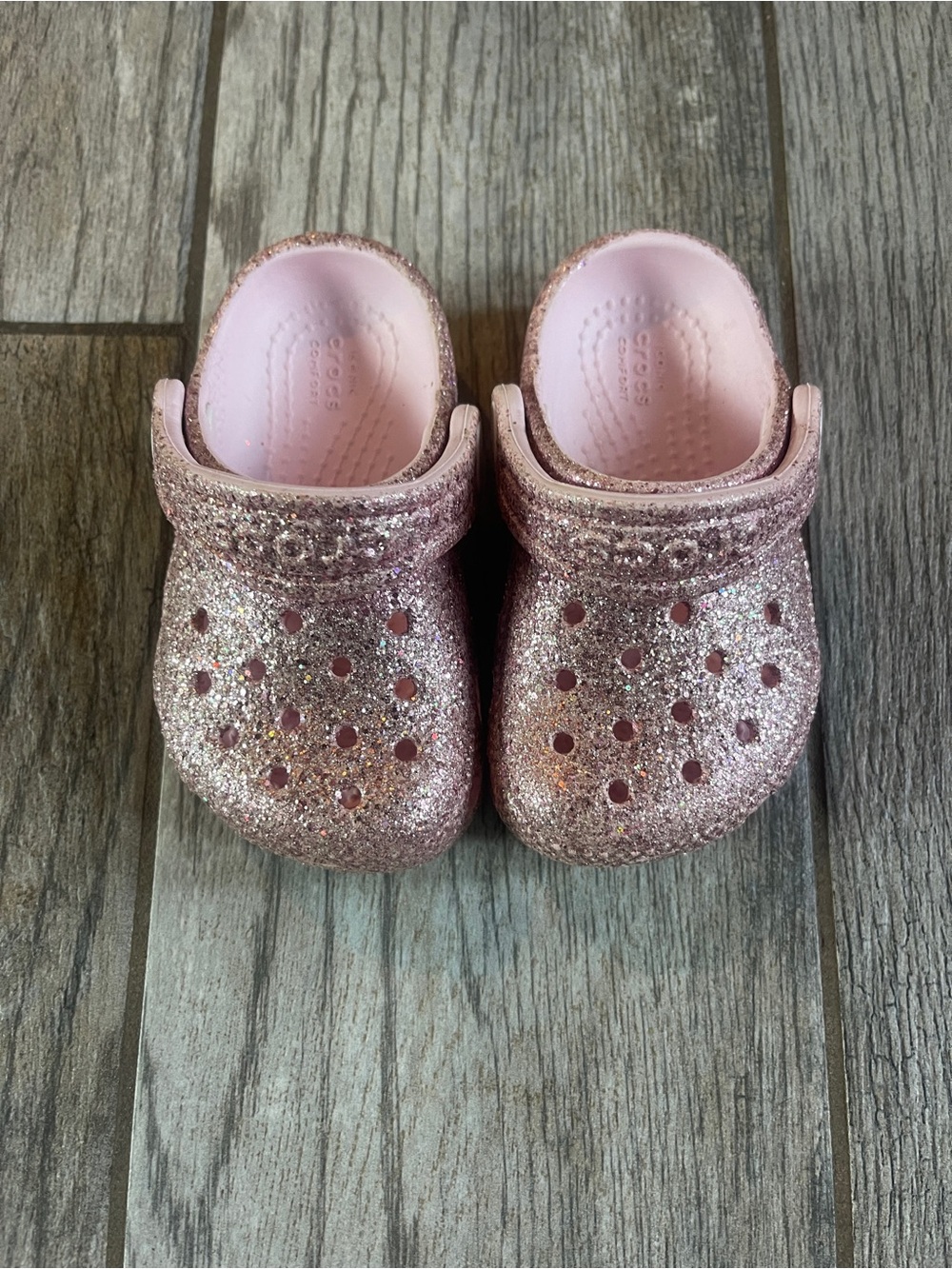 CROCS Kids Glitter Clog in Pink